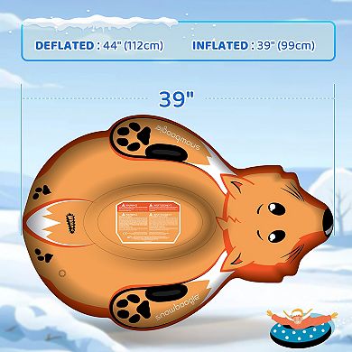 Wham-O Snowboogie Winter Snow Tube, 44" Single Rider Inflatable Animal Sled - 2PK