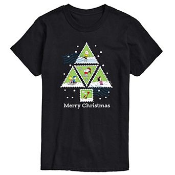 Big & Tall Peanuts Christmas Tree Stamps Graphic Tee