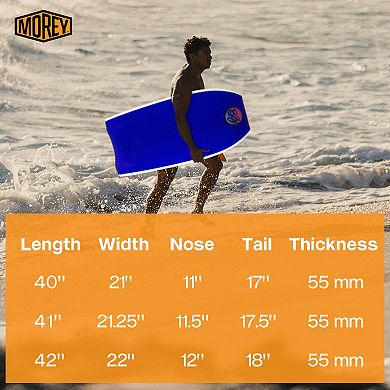 Bz Pro 41" Bodyboard, Crescent Tail Body Board With Zero-g Polypro Core