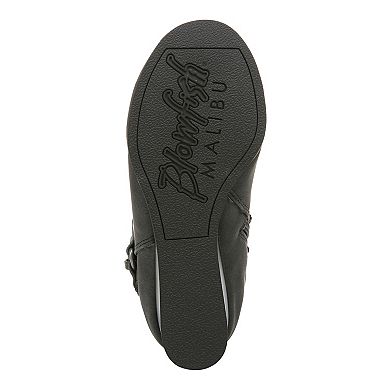 Blowfish Malibu Posh Girls' Faux Leather Knit Wedge Ankle Boots