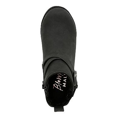 Blowfish Malibu Posh Girls' Faux Leather Knit Wedge Ankle Boots
