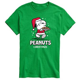 Big & Tall Peanuts Santa Snoopy Cookies Graphic Tee