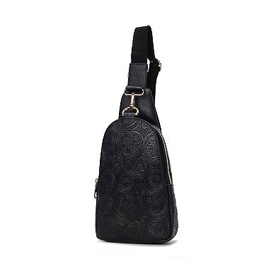 Mkf Collection Millie Flower Embossed Women’s Sling Bag By Mia K