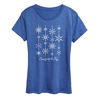 Women's Comfort & Joy Snow Christmas Graphic Tee