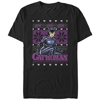 Big & Tall Batman Catwan Christmas Sweater Graphic Tee