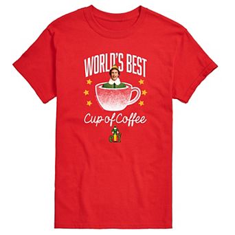 Big & Tall Elf Worlds Best Cup Of Coffee Graphic Tee