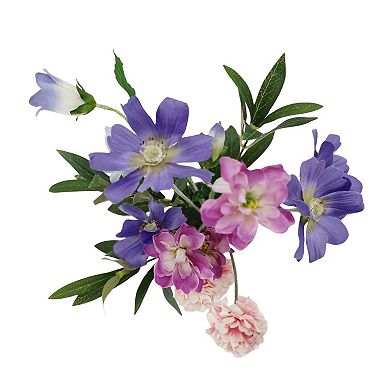 Artificial Bluebell & Daisy in Ribbed Vase Floor Décor
