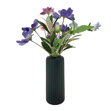 Artificial Bluebell & Daisy in Ribbed Vase Floor Décor
