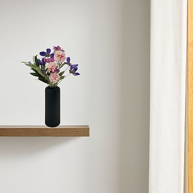 Artificial Bluebell & Daisy in Ribbed Vase Floor Décor