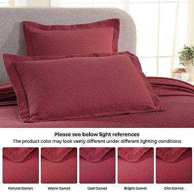 SUPERIOR Cotton Fleur De Lis All-Season Bedspread Set with Shams