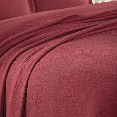 SUPERIOR Cotton Fleur De Lis All-Season Bedspread Set with Shams