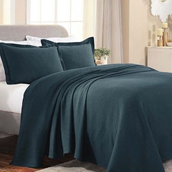 SUPERIOR Cotton Fleur De Lis All-Season Bedspread Set with Shams