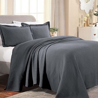 SUPERIOR Cotton Fleur De Lis All-Season Bedspread Set with Shams