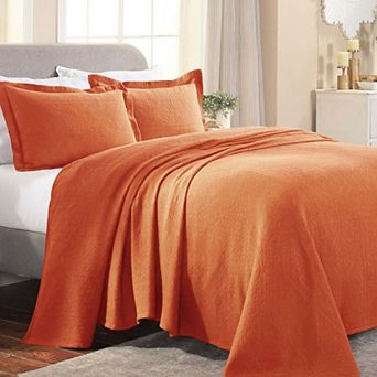 SUPERIOR Cotton Fleur De Lis All-Season Bedspread Set with Shams