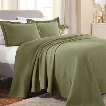 SUPERIOR Cotton Fleur De Lis All-Season Bedspread Set with Shams