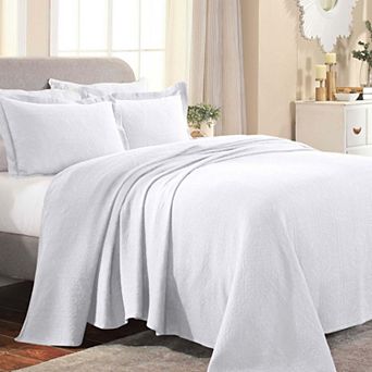 SUPERIOR Cotton Fleur De Lis All-Season Bedspread Set with Shams