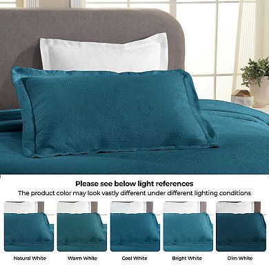 SUPERIOR Florin Cotton Matelasse Bedspread Set with Shams