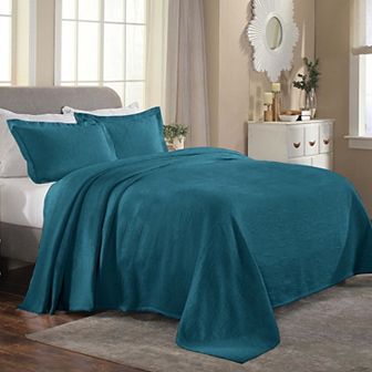 SUPERIOR Florin Cotton Matelasse Bedspread Set with Shams