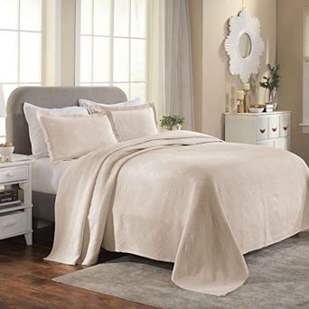 SUPERIOR Geometric Fret Cotton Jacquard Matelasse Bedspread Set with Shams