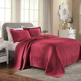 SUPERIOR Geometric Fret Cotton Jacquard Matelasse Bedspread Set with Shams