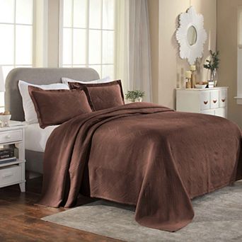 SUPERIOR Geometric Fret Cotton Jacquard Matelasse Bedspread Set with Shams