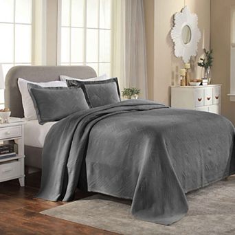 SUPERIOR Geometric Fret Cotton Jacquard Matelasse Bedspread Set with Shams
