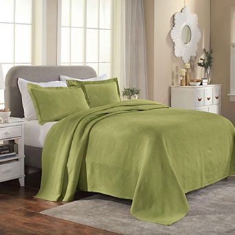 SUPERIOR Geometric Fret Cotton Jacquard Matelasse Bedspread Set with Shams