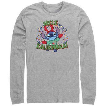 Disney's Lilo & Stitch Mele Kalikimaka Stitch Big & Tall Long Sleeve Graphic Tee