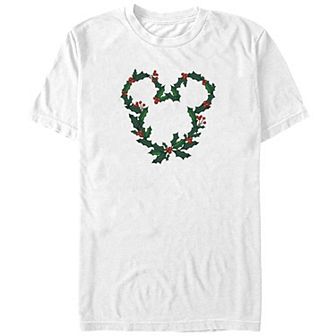 Disney's Mickey Mouse Christmas Wreath Design Big & Tall Graphic Tee