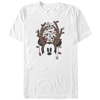 Disney's Mickey Mouse Antlers With Christmas Lights Big & Tall Graphic Tee