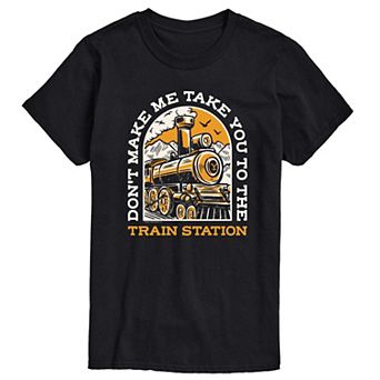 Big & Tall Yellowstone Train Station Graphic Tee