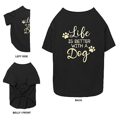 Mad Engine Global Life Is Better With A Dog Pet Tee