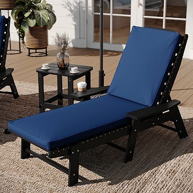 Merrick Lane Outdoor Patio Water-resistant Chaise Lounge Cushion With Foam
