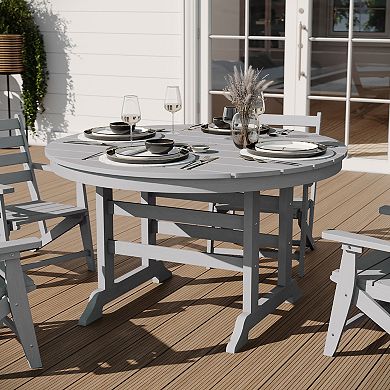 Merrick Lane All Weather Adirondack Table And 4 Chairs With Cupholders