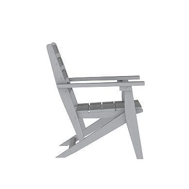 Merrick Lane All Weather Adirondack Table And 4 Chairs With Cupholders