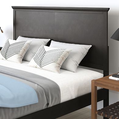 Merrick Lane Solid Wood Platform Bed Frame With Slat Bottom, Head/footboards