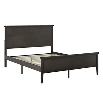 Merrick Lane Solid Wood Platform Bed Frame With Slat Bottom, Head/footboards