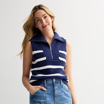 Petite Sonoma Goods For Life® Quarter-Zip Sweater Vest