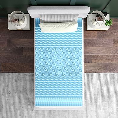 Emma And Oliver Cooling Gel Infused Memory Foam Mattress Topper With 5-zone Support