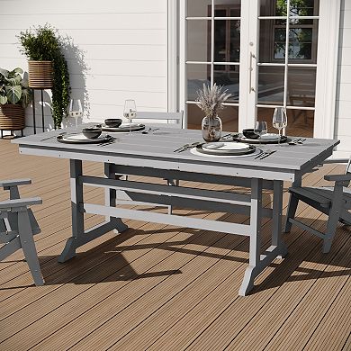 Merrick Lane All Weather Adirondack Table And 6 Chairs With Cupholders