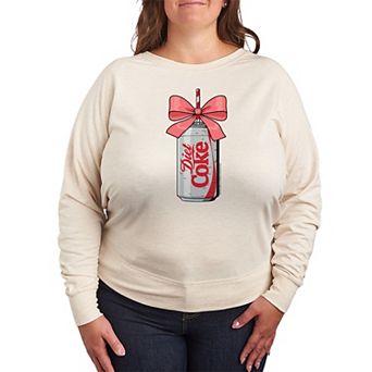 Plus Size Diet Coke Can Bow French Terry Long Sleeve Tee