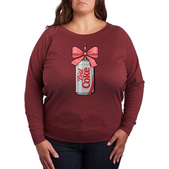 Plus Size Diet Coke Can Bow French Terry Long Sleeve Tee