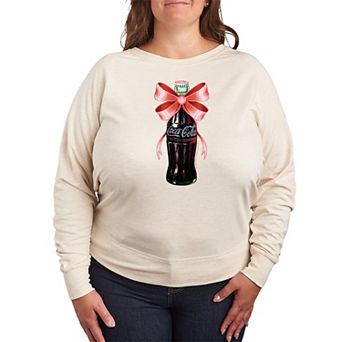 Plus Size Coca-Cola Bottle Bow French Terry Long Sleeve Tee