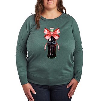 Plus Size Coca-Cola Bottle Bow French Terry Long Sleeve Tee