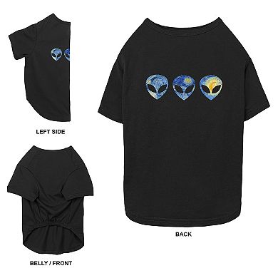 Mad Engine Global The Starry Night Alien Heads Pet Tee