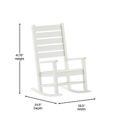 Merrick Lane 3pc Set With 2 Rocking Chairs And End Table For Indoor/outdoor Use