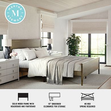 Martha Stewart Wooden Platform Bed with Headboard and Footboard
