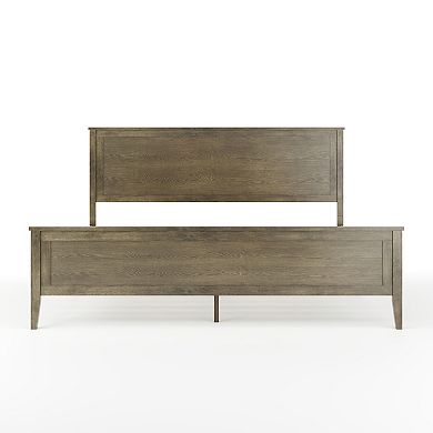 Martha Stewart Wooden Platform Bed with Headboard and Footboard