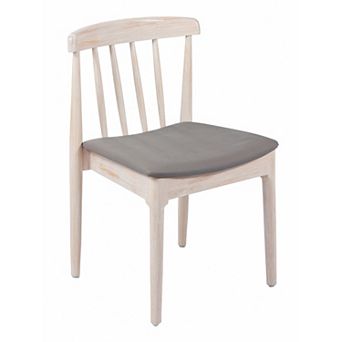Emma And Oliver Solid Wood Dining Chair With Vinyl Padded Seat
