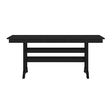 Merrick Lane All Weather Adirondack Style Slat Top Dining Table